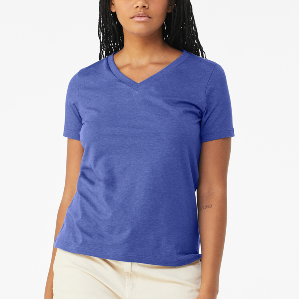 Women's Relaxed Heather CVC V Neck Tee Thumbnail
