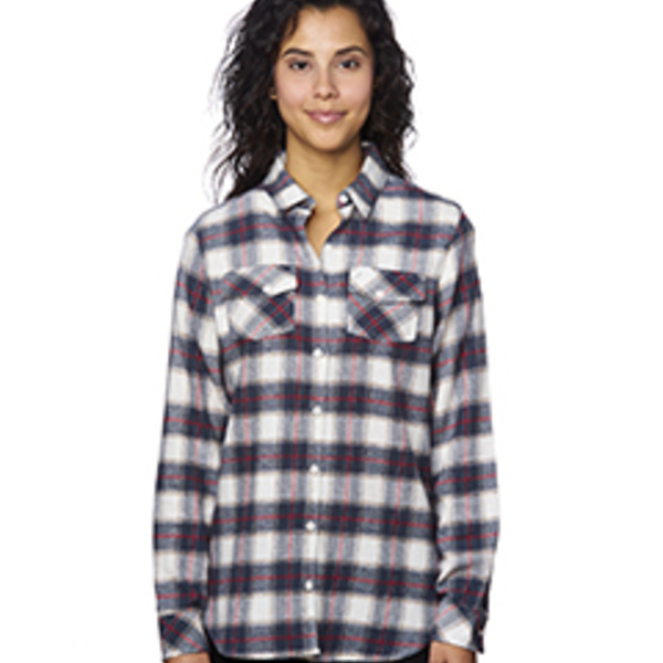 Ladies' Plaid Boyfriend Flannel Shirt Thumbnail