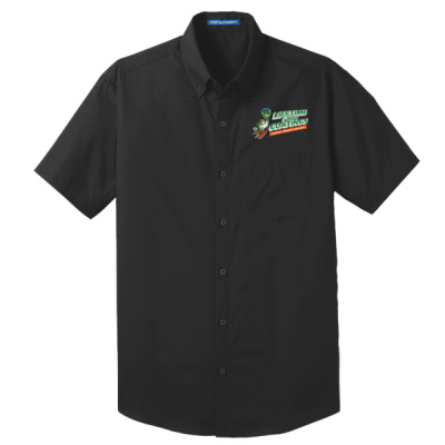 Button Down-Digital Print-Full Color- - Short Sleeve Carefree Poplin Shirt Thumbnail