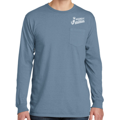 Long Sleeve Tee-Digital Print-White Lettering- - Beach Wash ® Garment Dyed Long Sleeve Pocket Tee Thumbnail