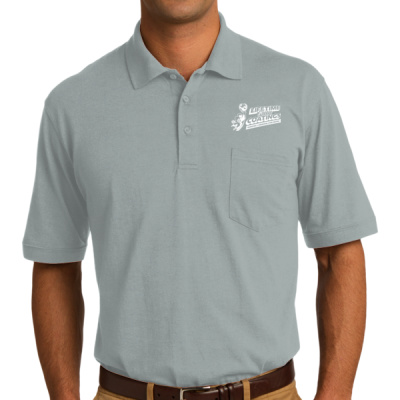 Polo-Digital Print-White Lettering - Core Blend Jersey Knit Pocket Polo Thumbnail