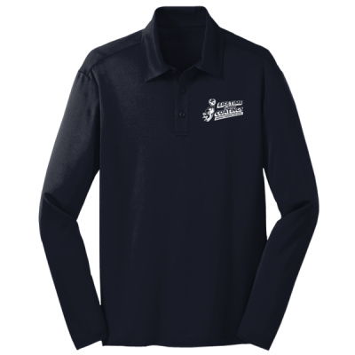 Polo Long Sleeve -Digital Print-White Lettering - Silk Touch Performance Long Sleeve Polo Thumbnail