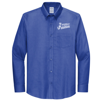 Button Down Long Sleeve-Digital Print-White Lettering-Wrinkle Free Stretch Nailhead Shirt Thumbnail