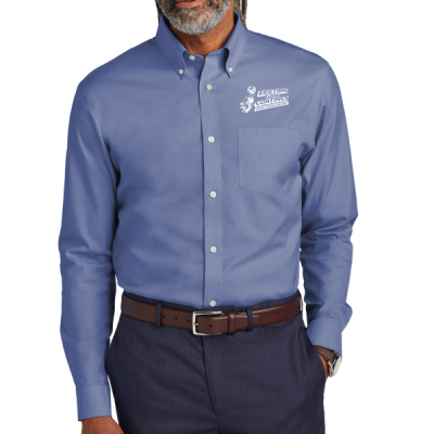Button Down Long Sleeve-Digital Print-White Lettering-Wrinkle Free Stretch Pinpoint Shirt Thumbnail