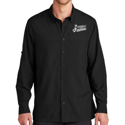 Button Down Long Sleeve-Digital Print-White Lettering-Long Sleeve UV Daybreak Shirt Thumbnail