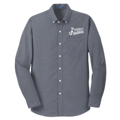 Button Down Long Sleeve-Digital Print-White Lettering-Tall SuperPro Oxford Shirt Thumbnail