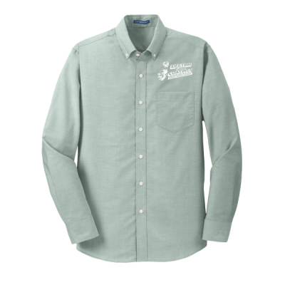 Button Down Long Sleeve-Digital Print-White Lettering-SuperPro Oxford Shirt Thumbnail
