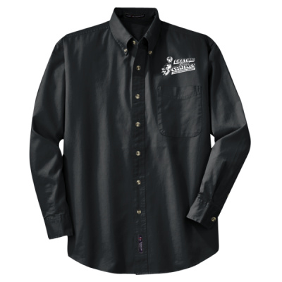 Button Down Long Sleeve-Digital Print-White Lettering-Tall Long Sleeve Twill Shirt Thumbnail