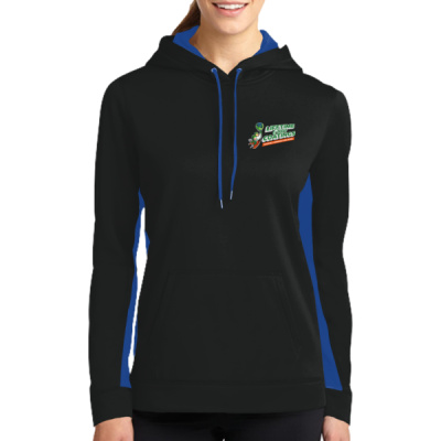 Hoodie-Digital Print-Full Color- - Ladies Sport Wick ® Fleece Colorblock Hooded Pullover Thumbnail