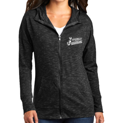 Sweatshirt-Digital Print-White Lettering-Women's Medal Full Zip Hoodie Thumbnail