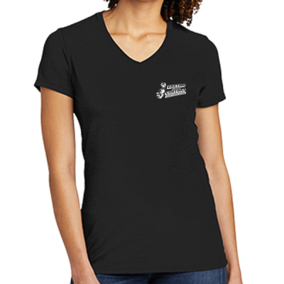 Tee-Digital Print-White Lettering-Women's Tri Blend V Neck Tee Thumbnail