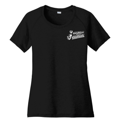 Tee-Digital Print-White Lettering-Ladies PosiCharge ® Tri Blend Wicking Scoop Neck Raglan Tee Thumbnail