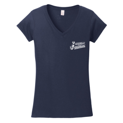 Tee-Digital Print-White Lettering-Softstyle ® Ladies Fit V Neck T Shirt Thumbnail