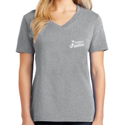 Tee-Digital Print-White Lettering-Ladies Core Cotton V Neck Tee Thumbnail