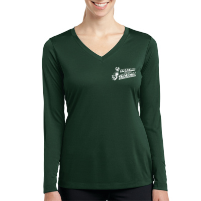 Long Sleeve Tee-Digital Print-White Lettering-Ladies Long Sleeve PosiCharge ® Competitor V Neck Tee Thumbnail