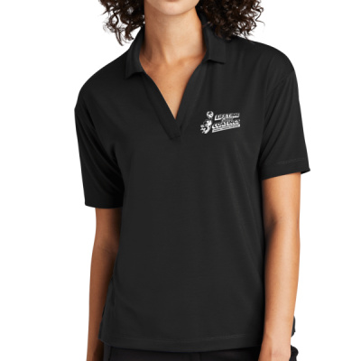 Polo-Digital Print-White Lettering - Women's Stretch Jersey Polo Thumbnail