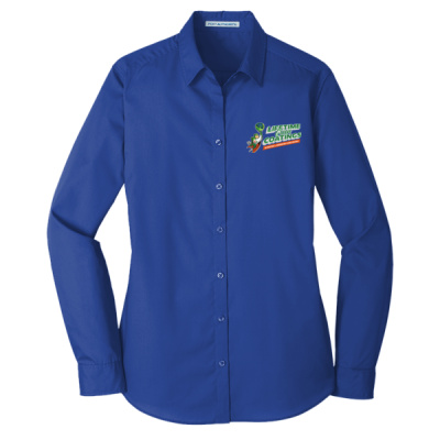 Button Down Long Sleeve-Digital Print-Full Color- - Ladies Long Sleeve Carefree Poplin Shirt Thumbnail