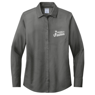 Button Down Long Sleeve-Digital Print-White Lettering- - Women's Wrinkle Free Stretch Pinpoint Shirt Thumbnail